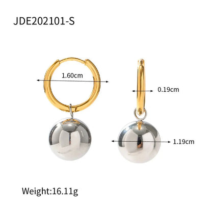 Disco Ball Earrings - 18K Gold Plated Stainless Steel-Jewearrings