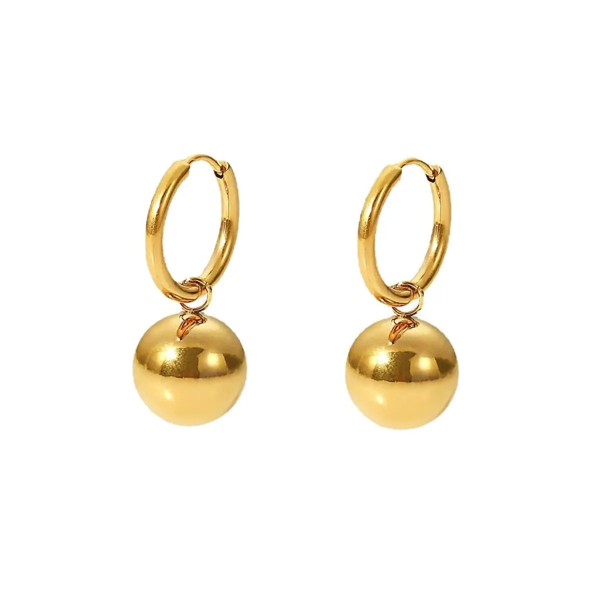 Disco Ball Earrings - 18K Gold Plated Stainless Steel-Jewearrings