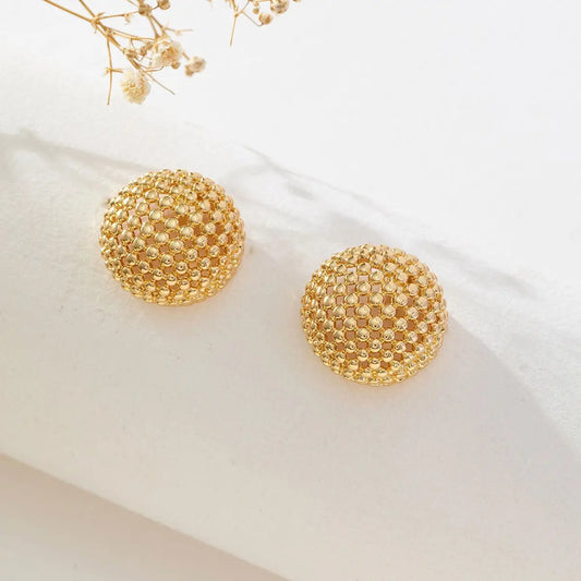 Disco Ball Earrings ✨ | Golden Statement Earrings-Jewearrings