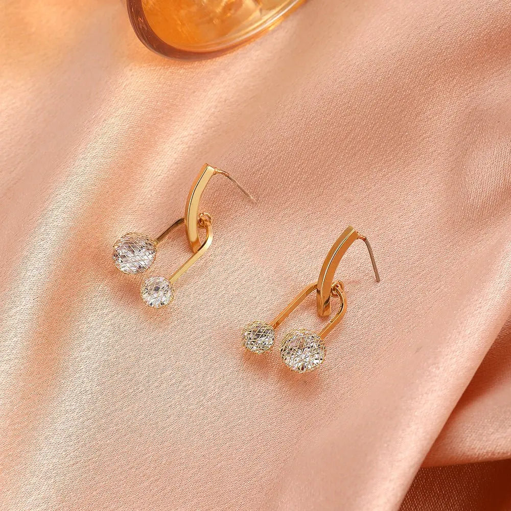 Disco Ball Earrings ✨ | Shine Bright with Zircon Accents-Jewearrings