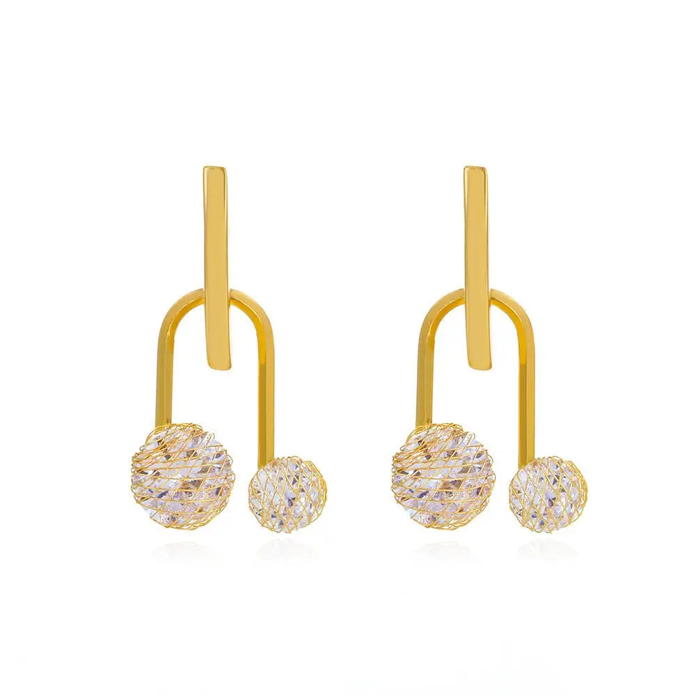 Disco Ball Earrings ✨ | Shine Bright with Zircon Accents-Jewearrings