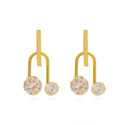 Disco Ball Earrings ✨ | Shine Bright with Zircon Accents-Jewearrings