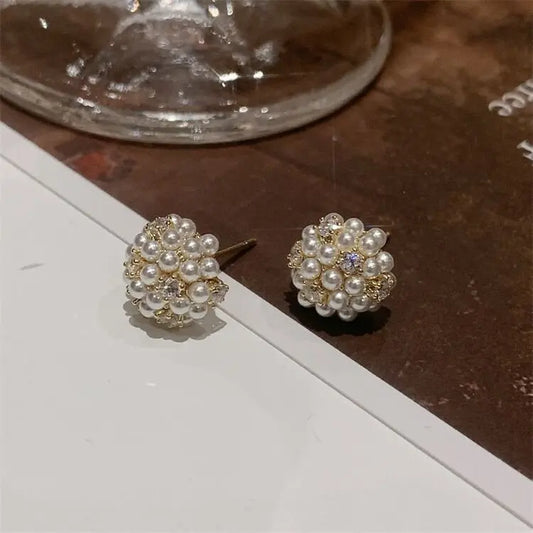 Disco Ball Earrings ✨ | Zircon Pearl Balls - Light Luxury Style-Jewearrings