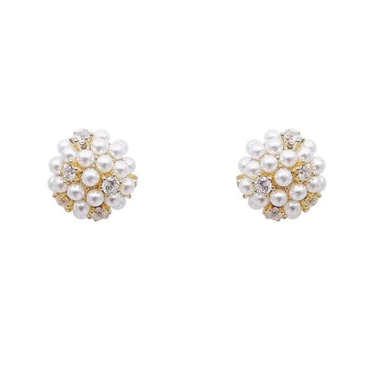 Disco Ball Earrings ✨ | Zircon Pearl Balls - Light Luxury Style-Jewearrings