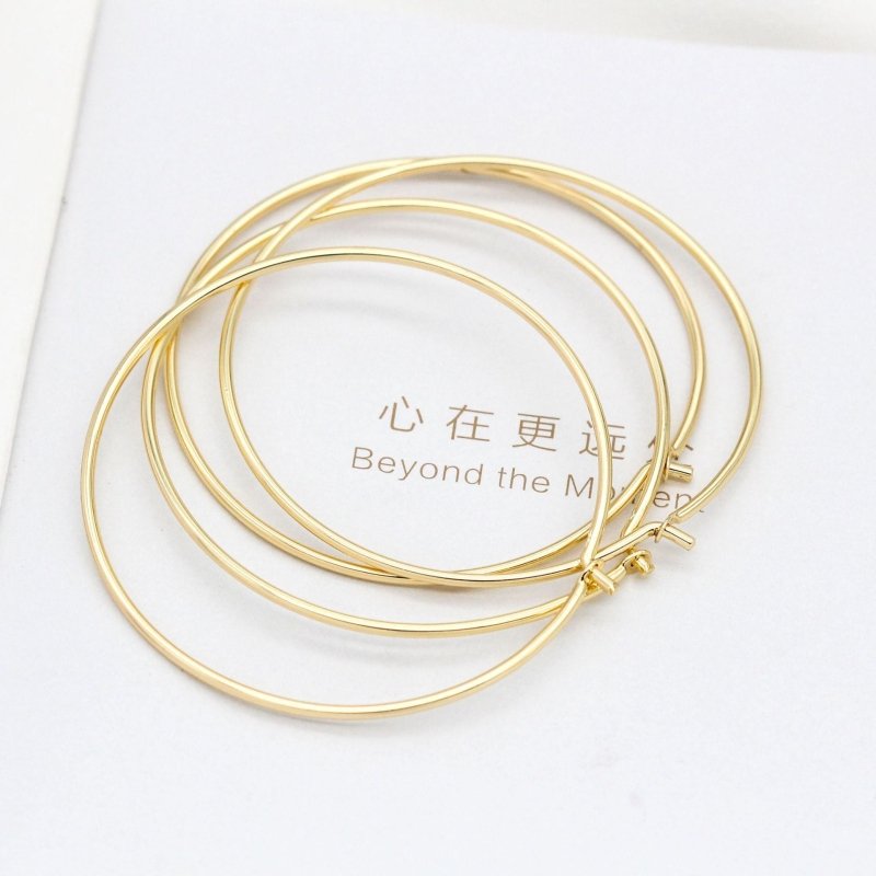 Diy Earrings Accessories Gold-plated Copper Circle Pendant-Jewearrings