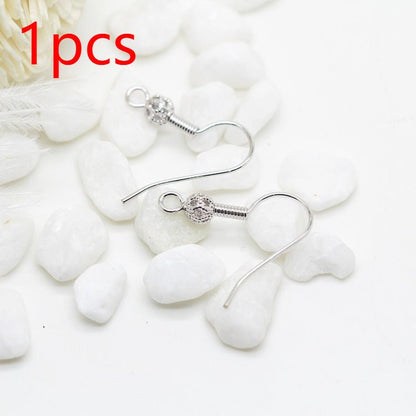 Diy Earrings Accessories Plated Thick 14k Real Gold Floral Ball Spring Ear Hook-Jewearrings