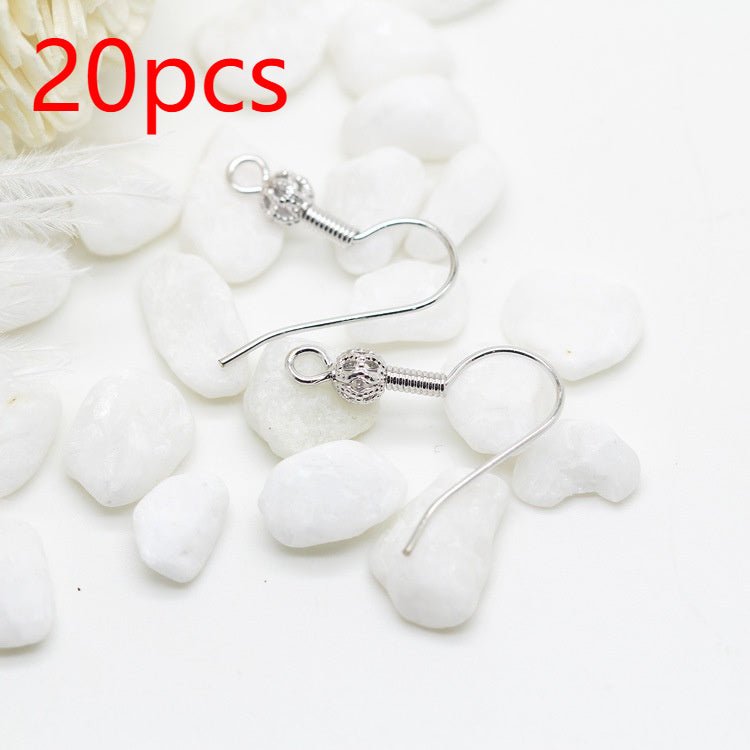 Diy Earrings Accessories Plated Thick 14k Real Gold Floral Ball Spring Ear Hook-Jewearrings