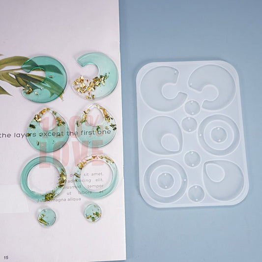 DIY Earrings Crystal Water Drop Pendant Flower Silicone Jewelry Mould-Jewearrings