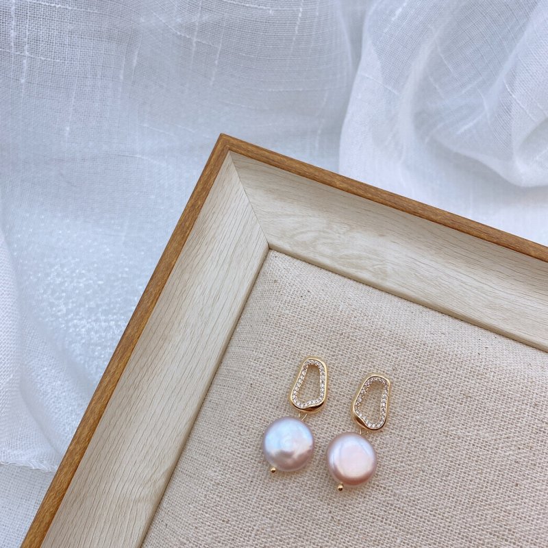 DIY Original Design Baroque Pearl 925 Silver Stud Earrings-Jewearrings