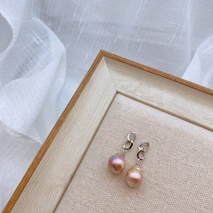 DIY Original Design Baroque Pearl 925 Silver Stud Earrings-Jewearrings