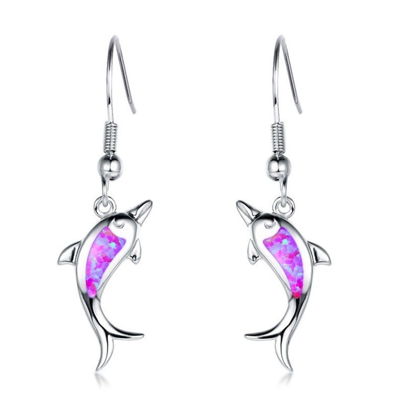 Dolphin Earrings Opal Jewelry-Jewearrings