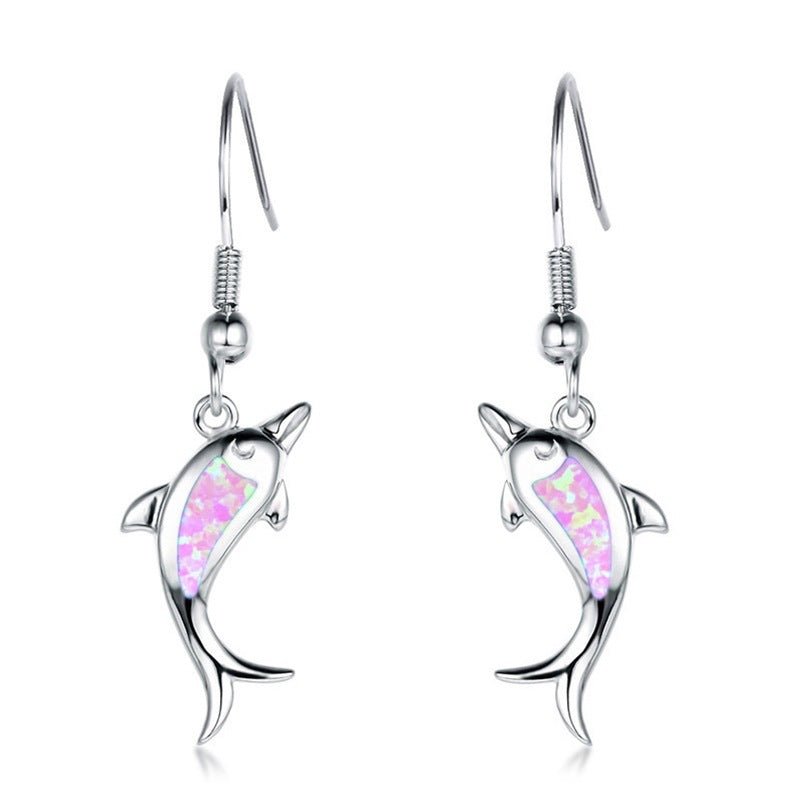 Dolphin Earrings Opal Jewelry-Jewearrings