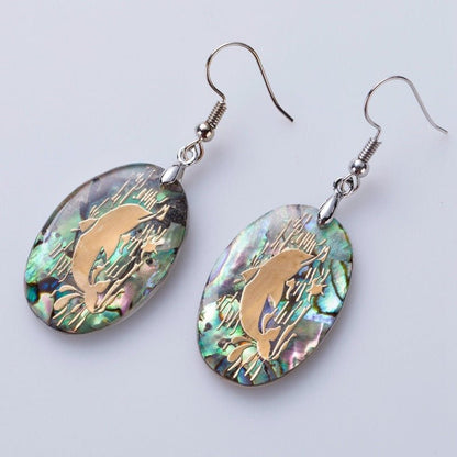 Dolphin Earrings Oval Design-Jewearrings