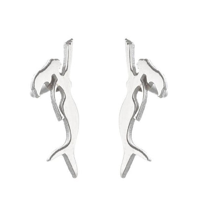 Dolphin Earrings Stainless Steel-Jewearrings