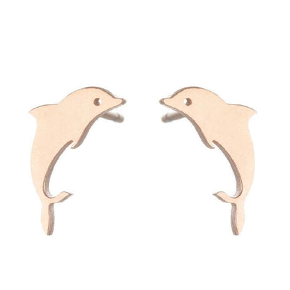 Dolphin Earrings Stainless Steel-Jewearrings