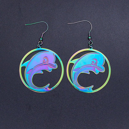 Dolphin Earrings Stainless Steel Jewelry-Jewearrings