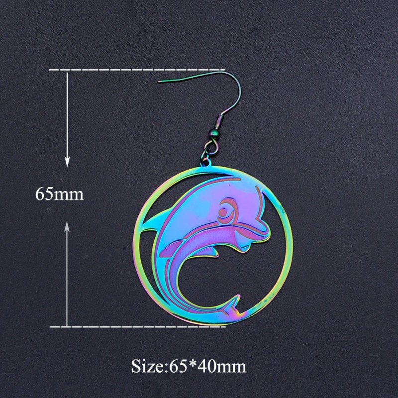 Dolphin Earrings Stainless Steel Jewelry-Jewearrings