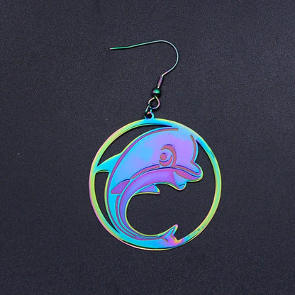 Dolphin Earrings Stainless Steel Jewelry-Jewearrings