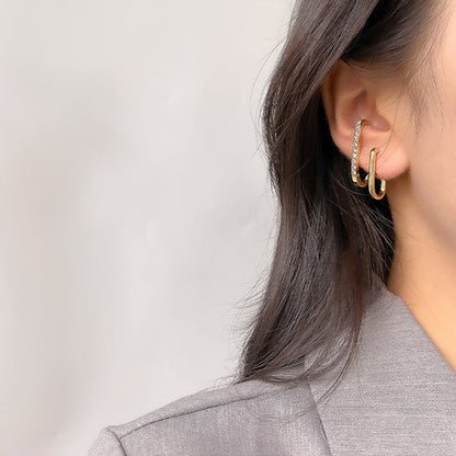 Double Circle Gold Earrings-Jewearrings