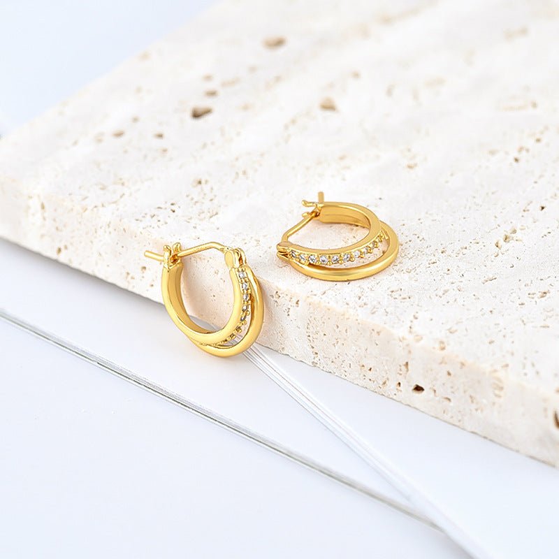 Double Hoop Earrings for Women-Jewearrings