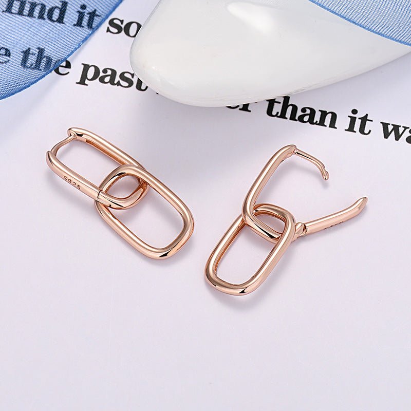 Double Hoop Earrings in 925 Silver-Jewearrings