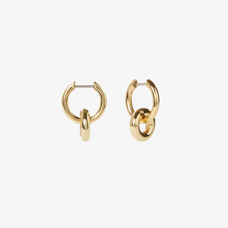 Double Hoop Earrings - Minimalist Gold-Jewearrings