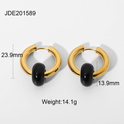 Double-Layer Gold-plated Colored Stone Earrings For Women-Jewearrings