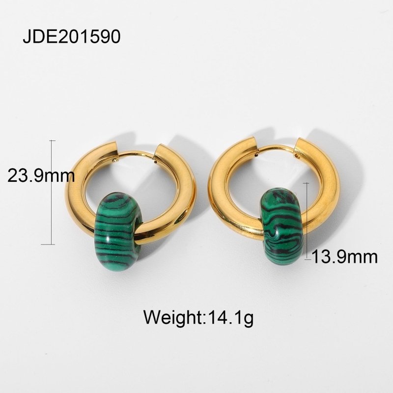 Double-Layer Gold-plated Colored Stone Earrings For Women-Jewearrings