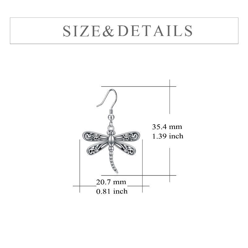 Dragonfly Dangle Drop Earrings Jewelry in Sterling Silver Oxidized-Jewearrings