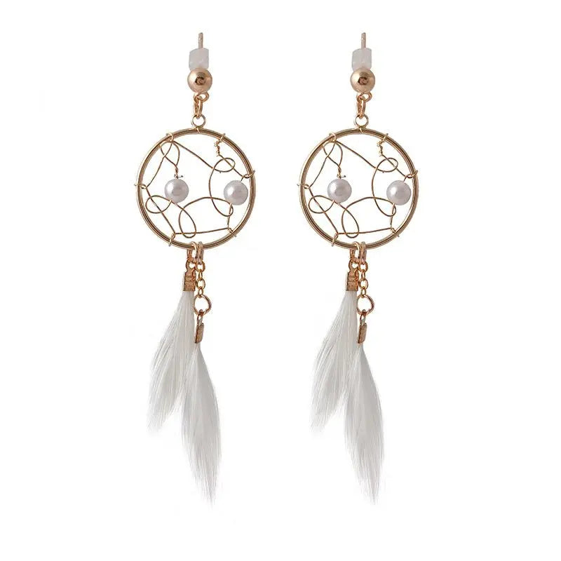 Dreamnet Element Feather Earrings-Jewearrings