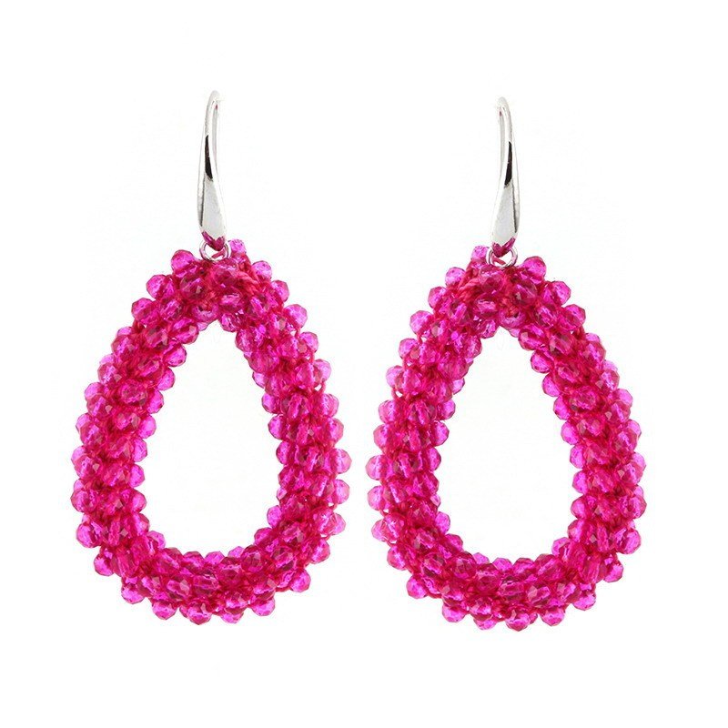 Drop-shaped Glass Crystal Earrings-Jewearrings