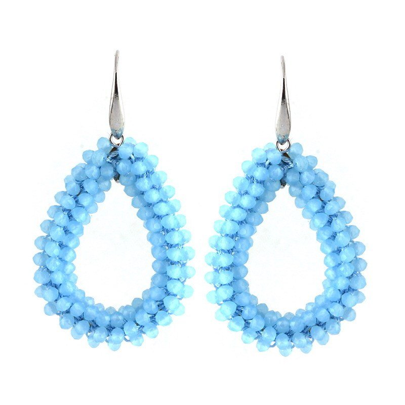 Drop-shaped Glass Crystal Earrings-Jewearrings