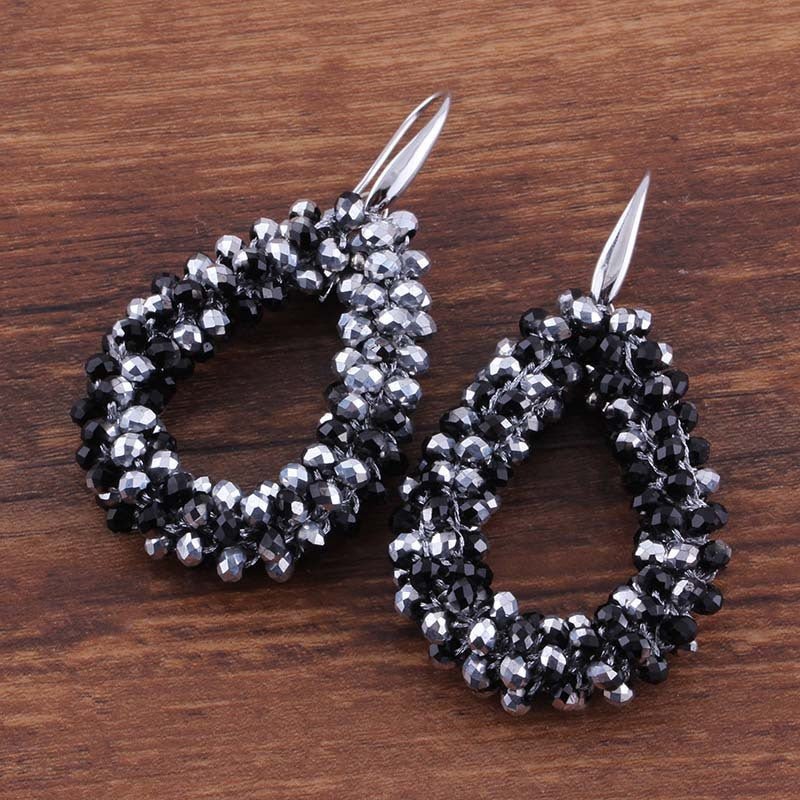 Drop-shaped Glass Crystal Earrings-Jewearrings