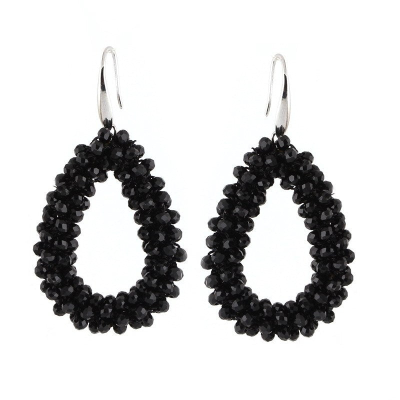 Drop-shaped Glass Crystal Earrings-Jewearrings