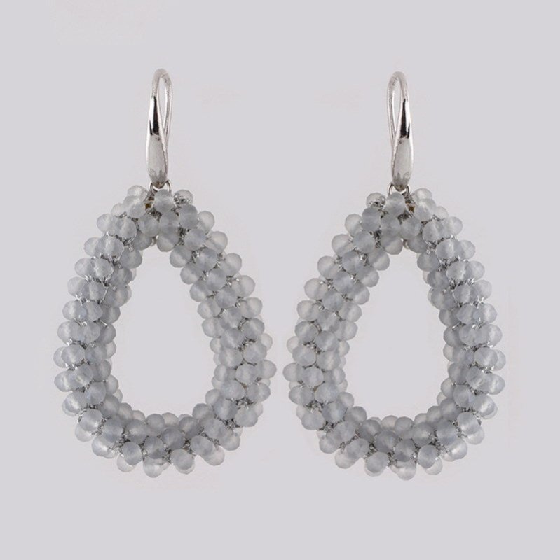 Drop-shaped Glass Crystal Earrings-Jewearrings