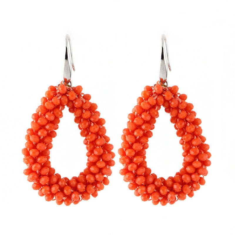 Drop-shaped Glass Crystal Earrings-Jewearrings