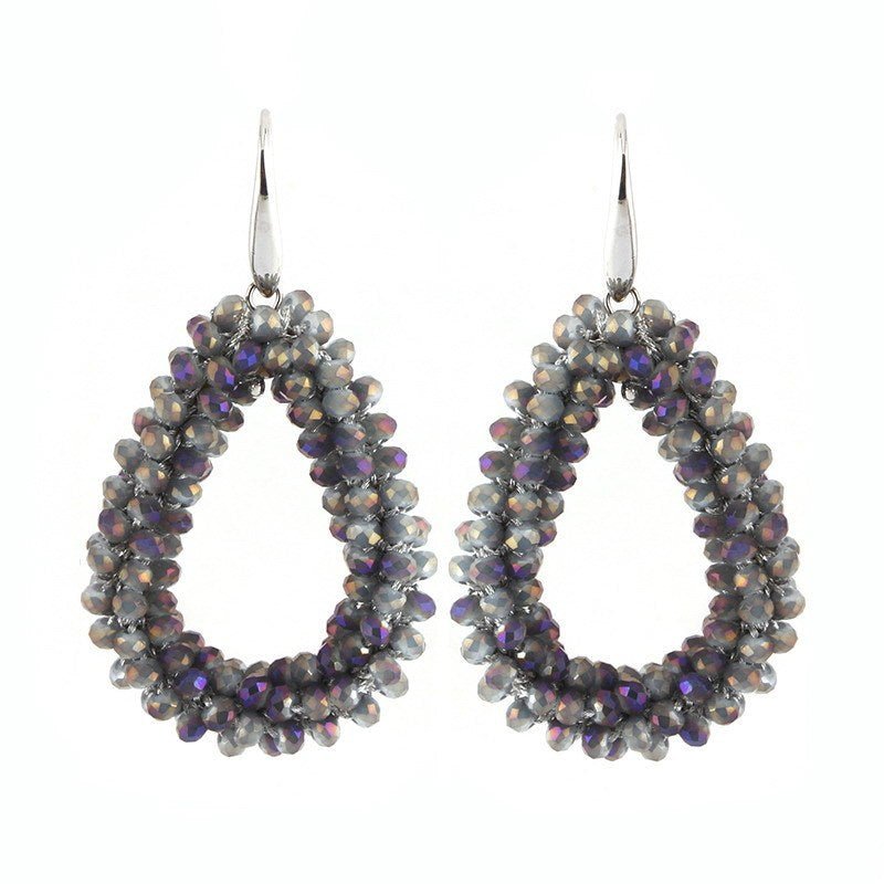 Drop-shaped Glass Crystal Earrings-Jewearrings