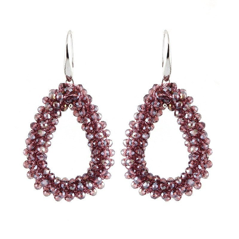 Drop-shaped Glass Crystal Earrings-Jewearrings