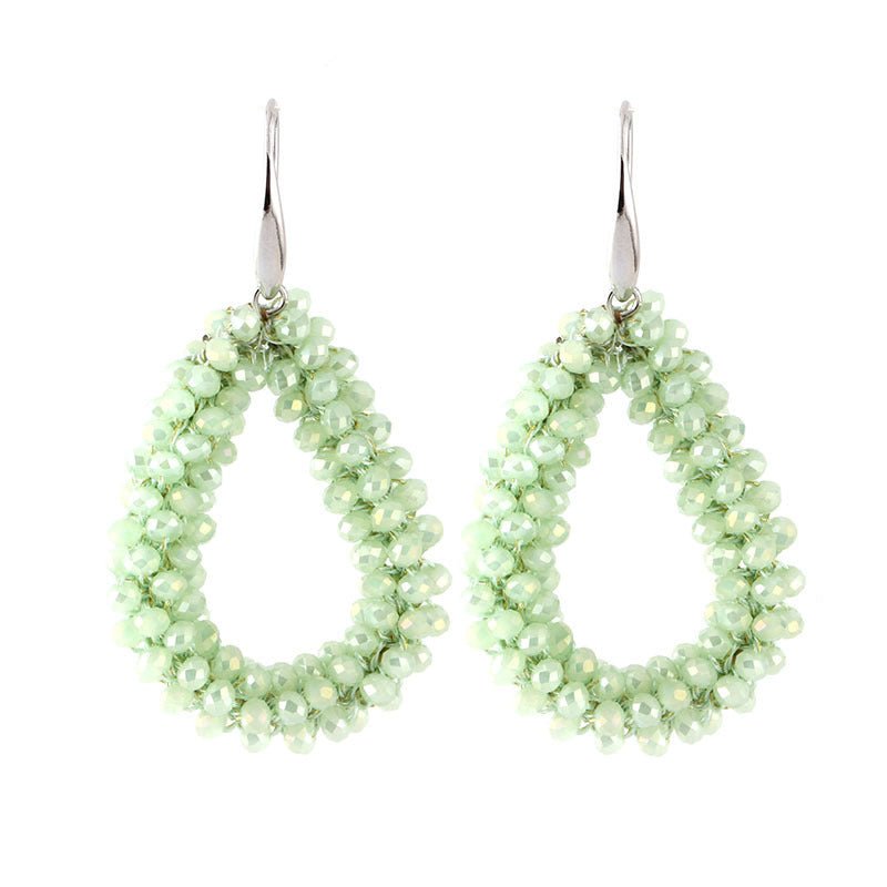 Drop-shaped Glass Crystal Earrings-Jewearrings