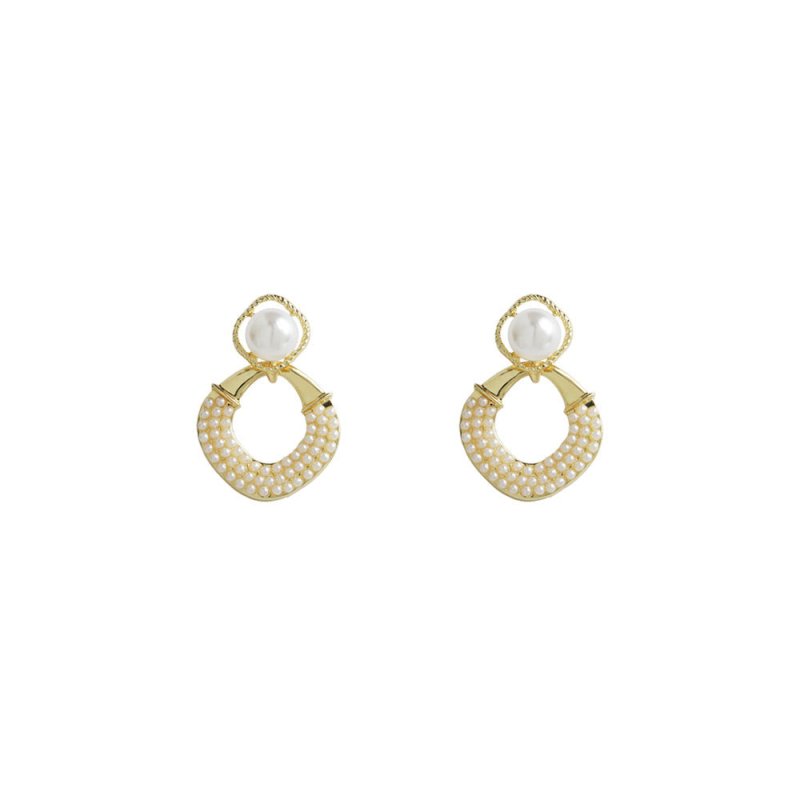 Drop Shaped Pearl 925 Silver Pin Earrings-Jewearrings