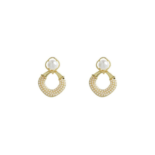 Drop Shaped Pearl 925 Silver Pin Earrings-Jewearrings