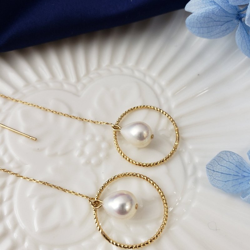 Drop-shaped pearl earrings-Jewearrings