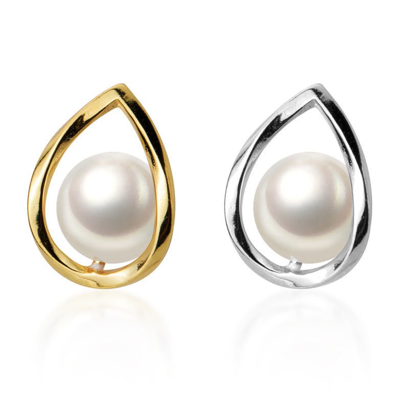 Drop-shaped Shell Beads Synthetic Pearl Earrings-Jewearrings