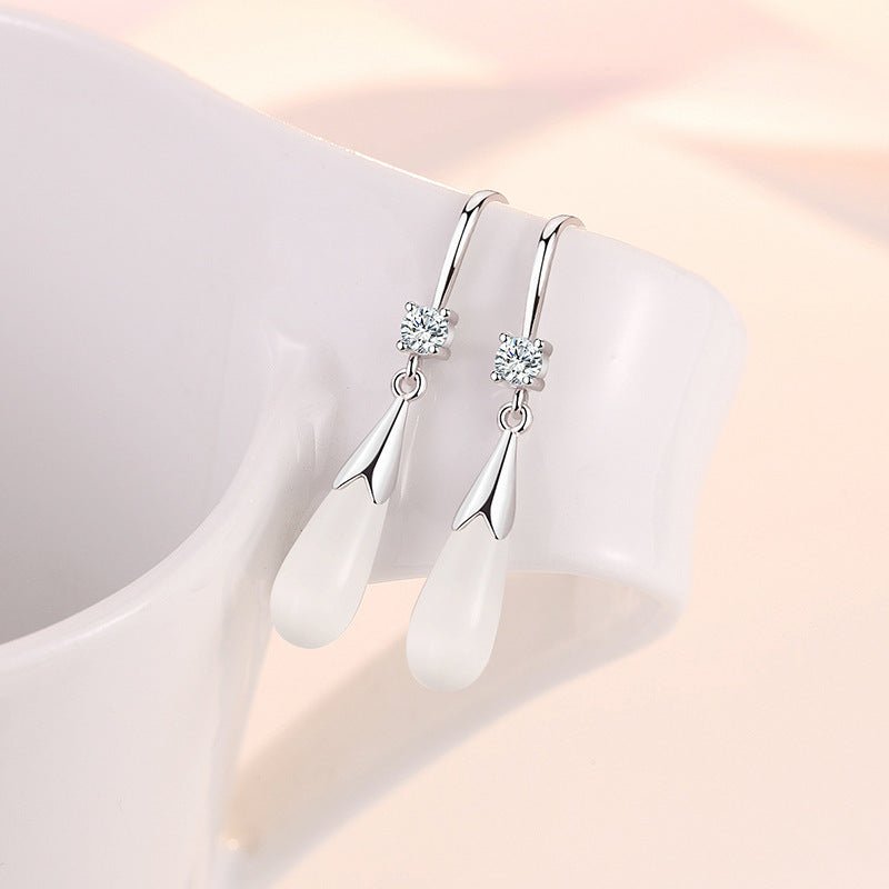 Drop Women's Silver-plated Simple Temperament Long Earrings-Jewearrings