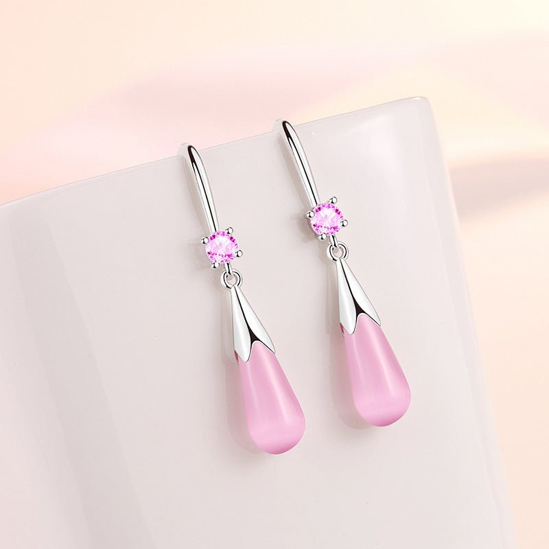 Drop Women's Silver-plated Simple Temperament Long Earrings-Jewearrings