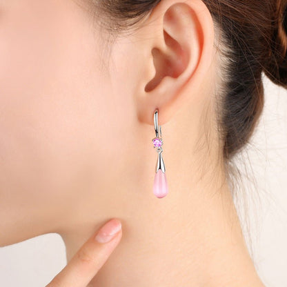 Drop Women's Silver-plated Simple Temperament Long Earrings-Jewearrings