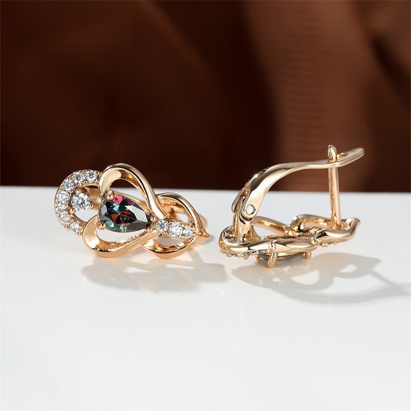 Droplet Bright Topaz Earrings In Champagne Gold Plated-Jewearrings