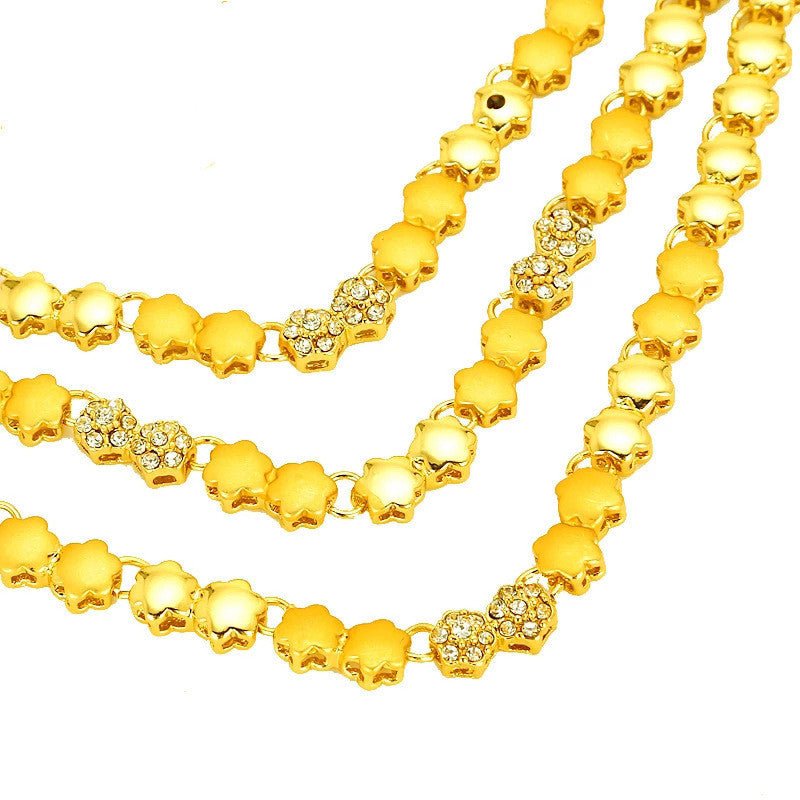 Dubai Jewelry Set Women's Gold Necklace Earrings-Jewearrings