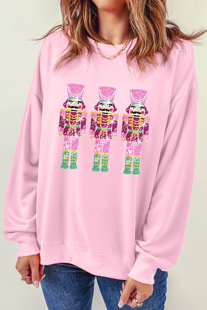 Sequin Nutcracker Long Sleeve Sweatshirt-Jewearrings