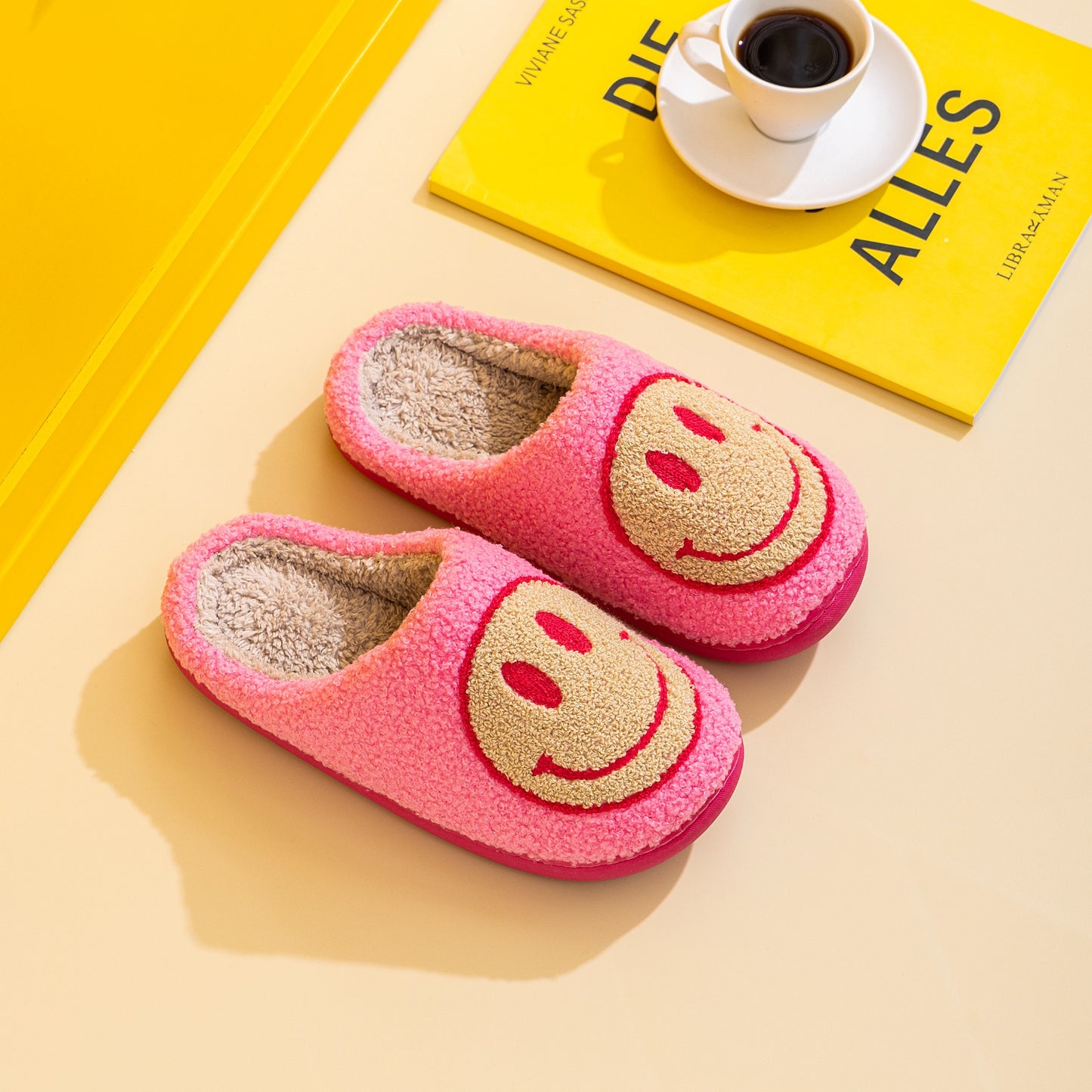 Melody Smiley Face Slippers-Jewearrings